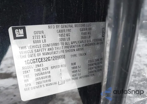 2016 Chevrolet Colorado Lt из США, поврежденный, VIN 1GCGTCE32G1209660